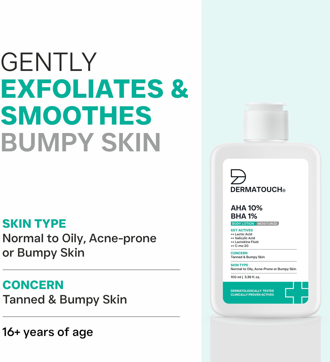 Image of Dermatouch AHA 10% BHA 1% Body Lotion for Men & Women ( 100ml PO2 )