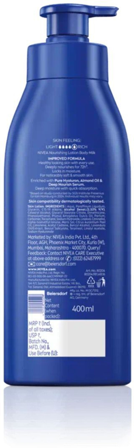 Image of NIVEA Body Milk Deep Moisture Lotion - Dermatologist Tested for Daily Moisturizing