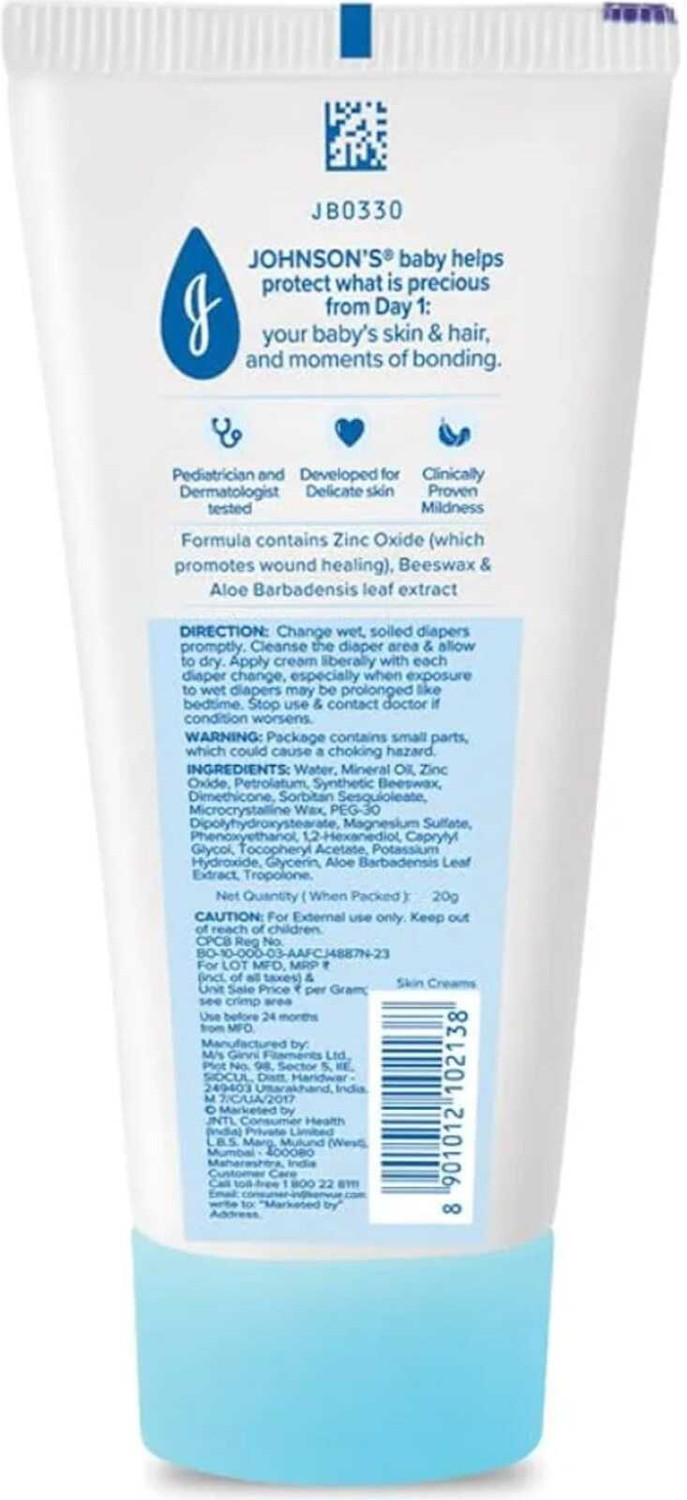 Image of JOHNSON'S Baby Diaper Rash Cream 20g