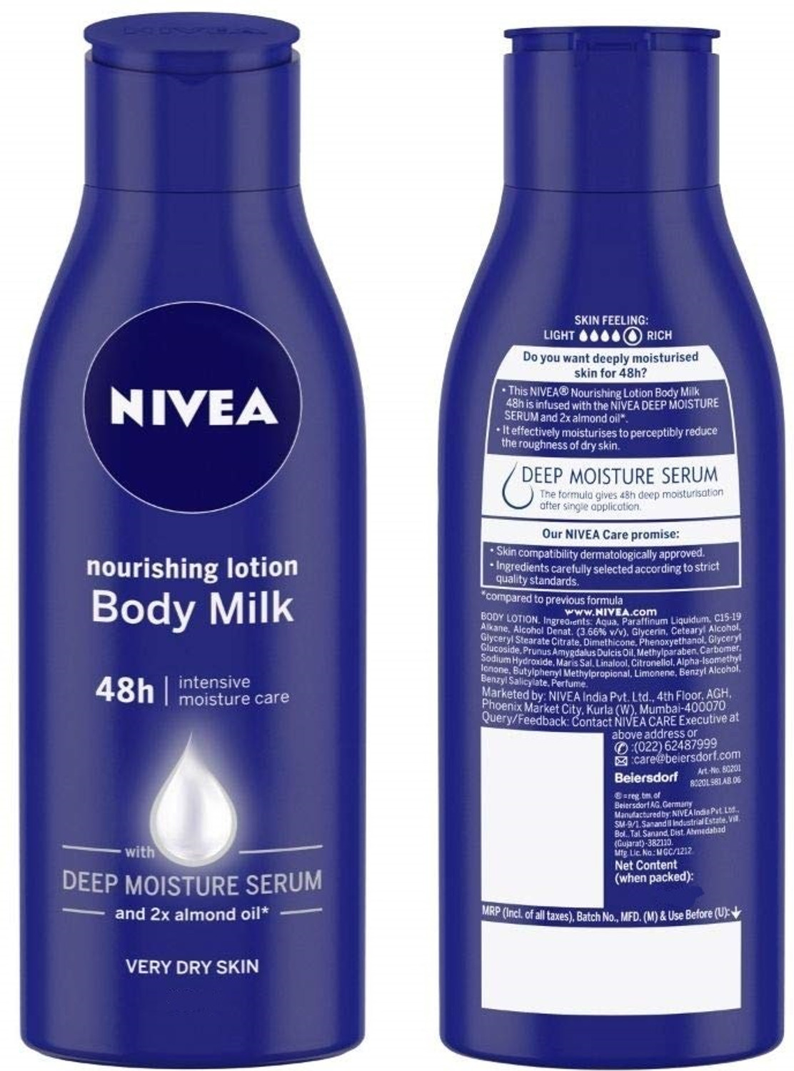 Image of NIVEA Body Milk Nourishing Lotion (75ml X 4)