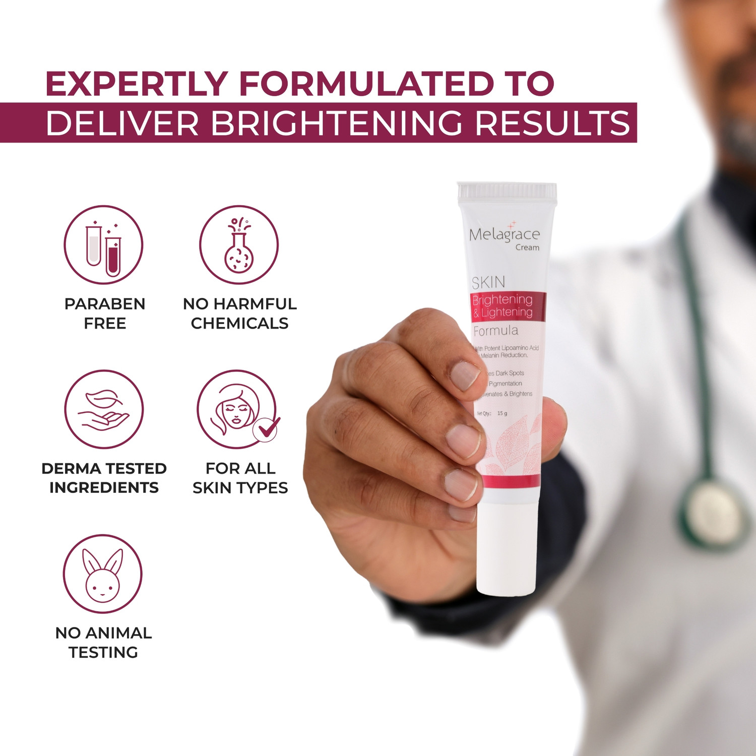 Image of Leeford Melagrace Skin Brightening Cream for Melanin Reduction Dark Spots & Pigmentation