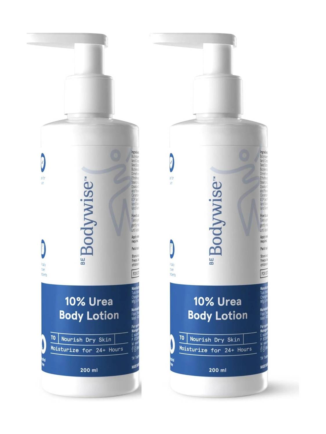 Be Bodywise 10% Urea Body Lotion | 48 Hour Dry Skin Relief | For Dry & Flaky Skin| 200ml x 2