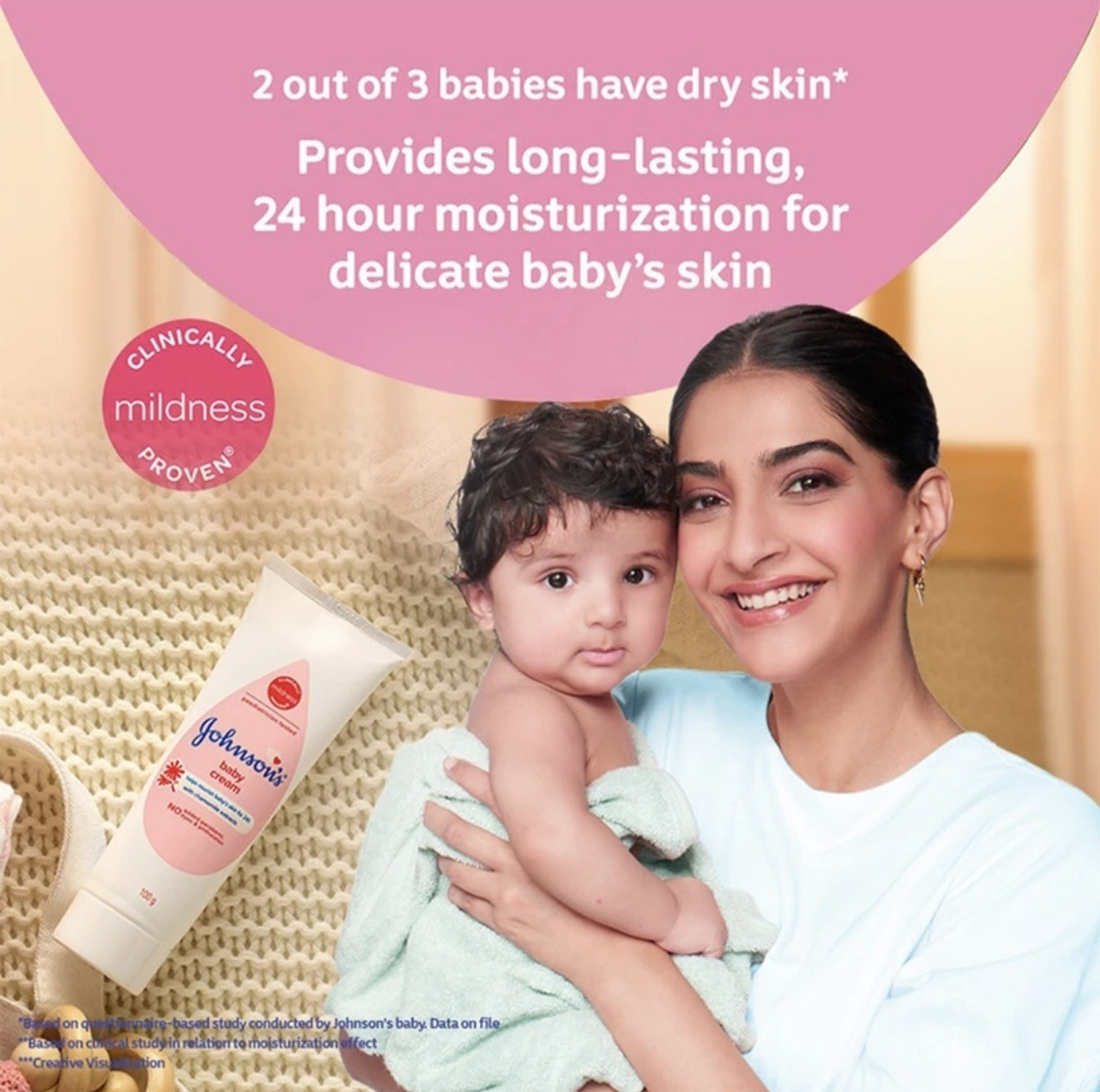 Image of JOHNSON'S Baby Cream With Hypoallargenic Formula and 24 Hour Moisturize Your Baby's Skin