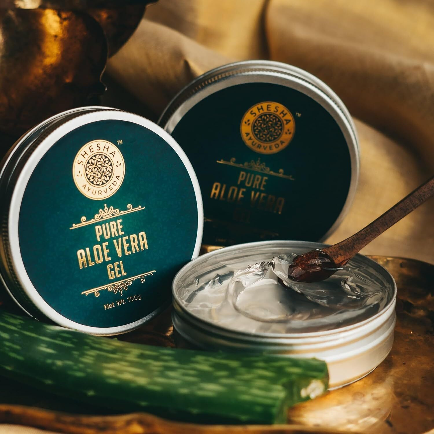 Image of shesha ayurveda 100% Natural Aloe Vera Gel Moisturizer Ideal for removing Acne & Dark Circles,