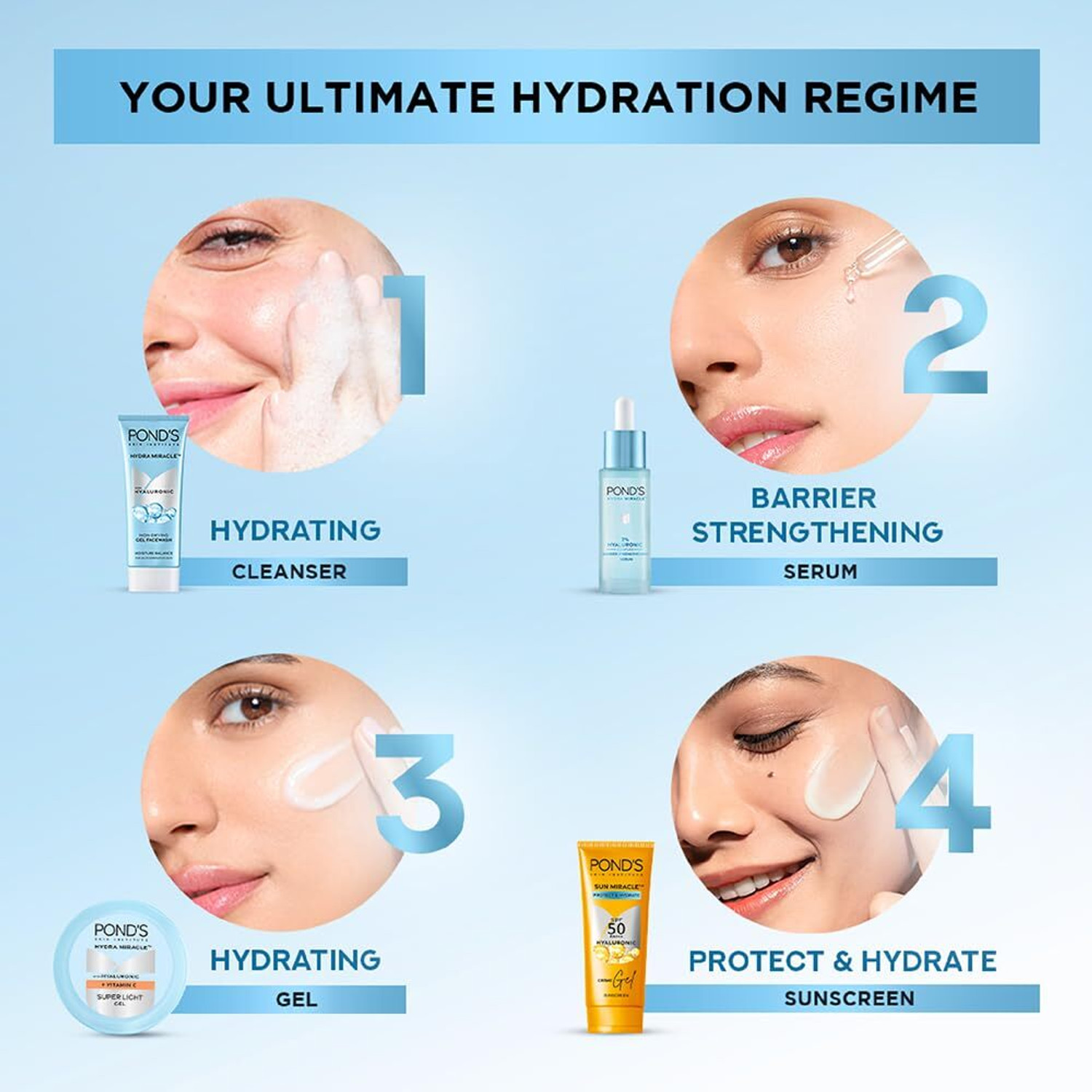 Image of POND's Hydra Miracle Super Light Gel with Hyaluronic Acid & Vitamin C - 100g