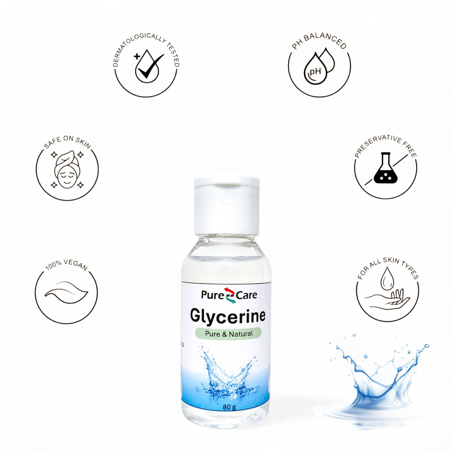 Image of Global G.M.B.G Pure Care Organic Glycerine for Hair & Skin Glowing | Brightening | Anti-Aging