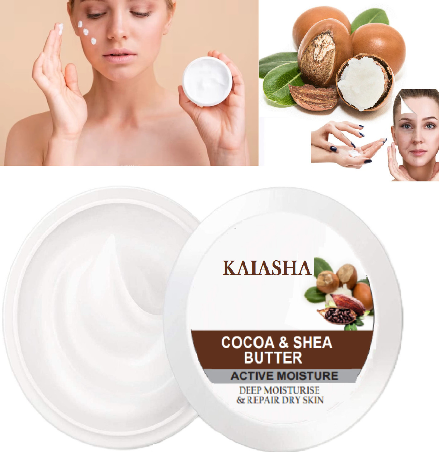 Image of KAIASHA Cocoa Butter Deep Moisture All Skin Types Moisturization & Nourishment,