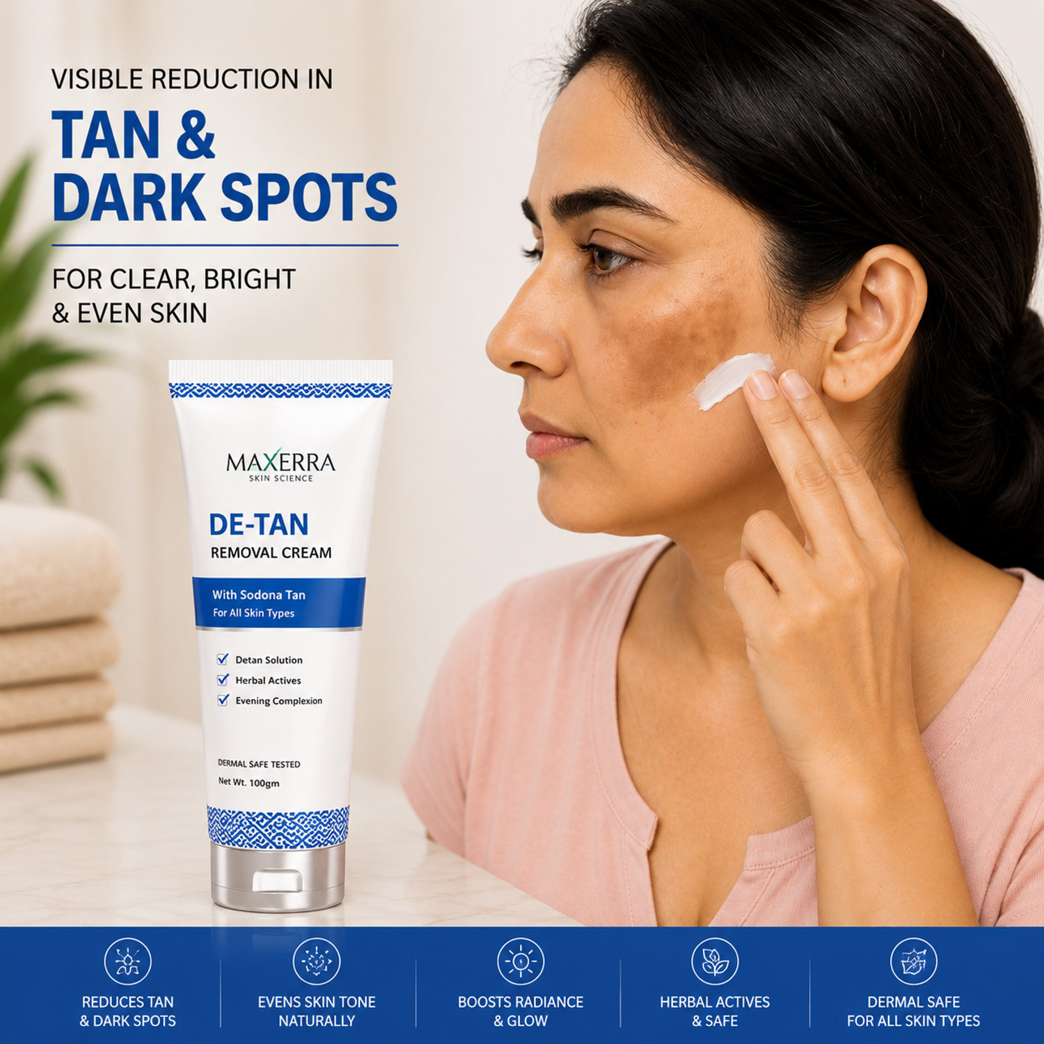 Image of MAXERRA D Tan removal Cream Natural Care Instant Glow