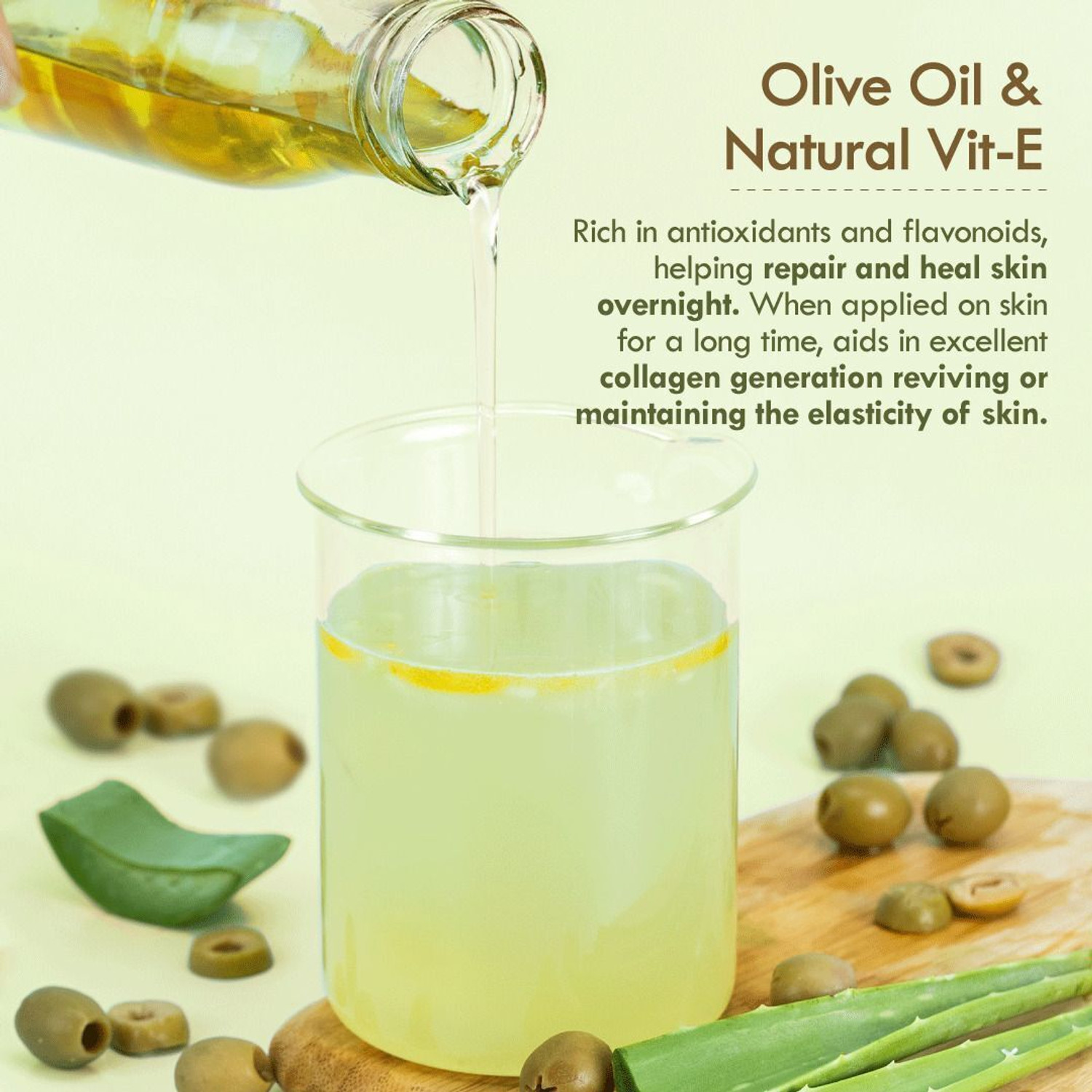 Image of Nat Habit Vitamin-E Olive Active Face Gel For Night Restore| Anti-Aging With UV Protection