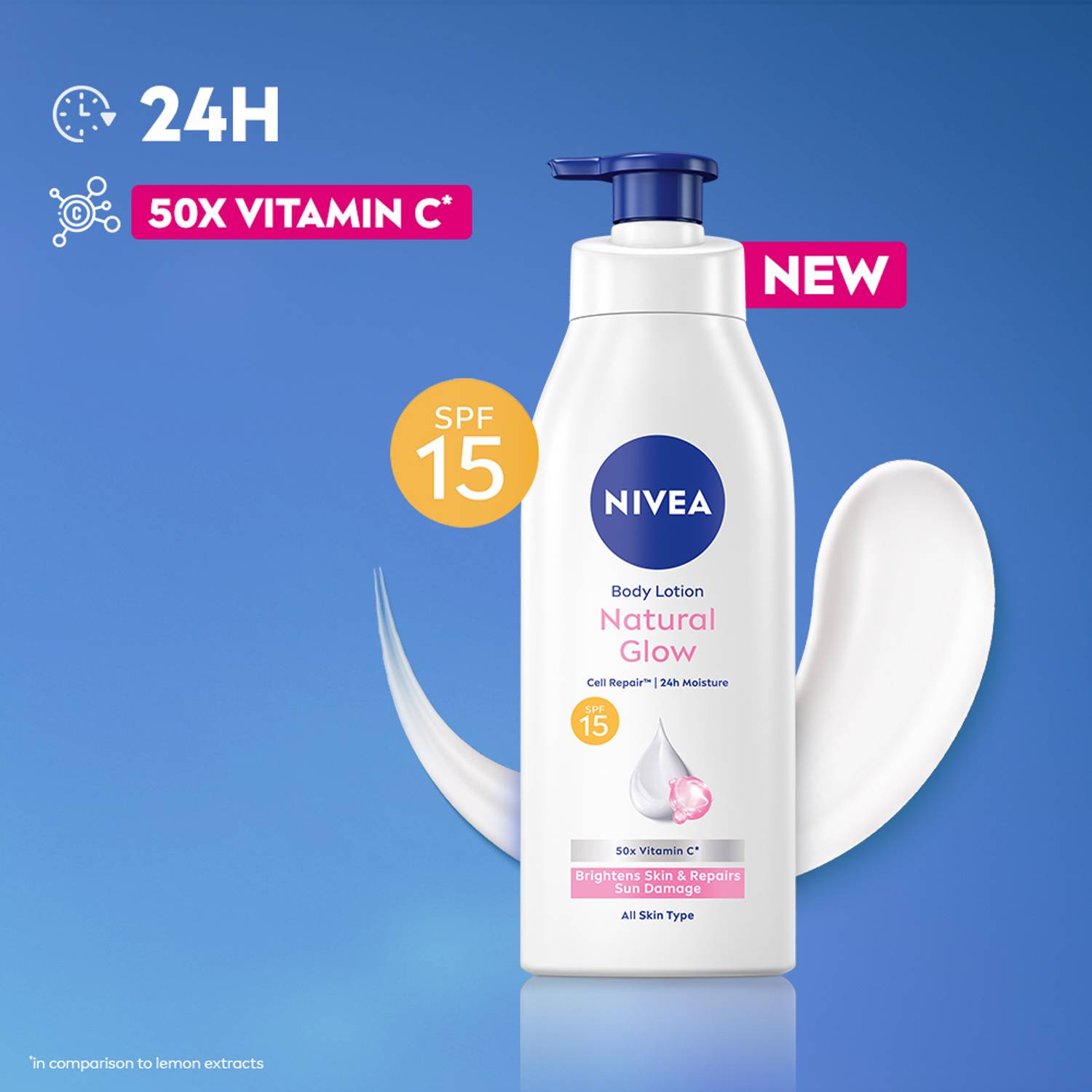 NIVEA Natural Glow Vitamin C Body Lotion SPF 15 - Image 2