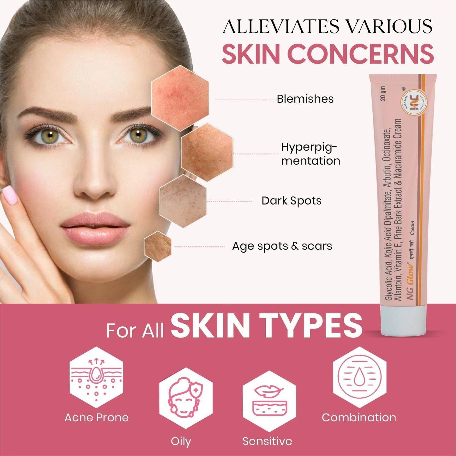 Heal N Cure NG Glow Kojic Acid Cream - Image 4