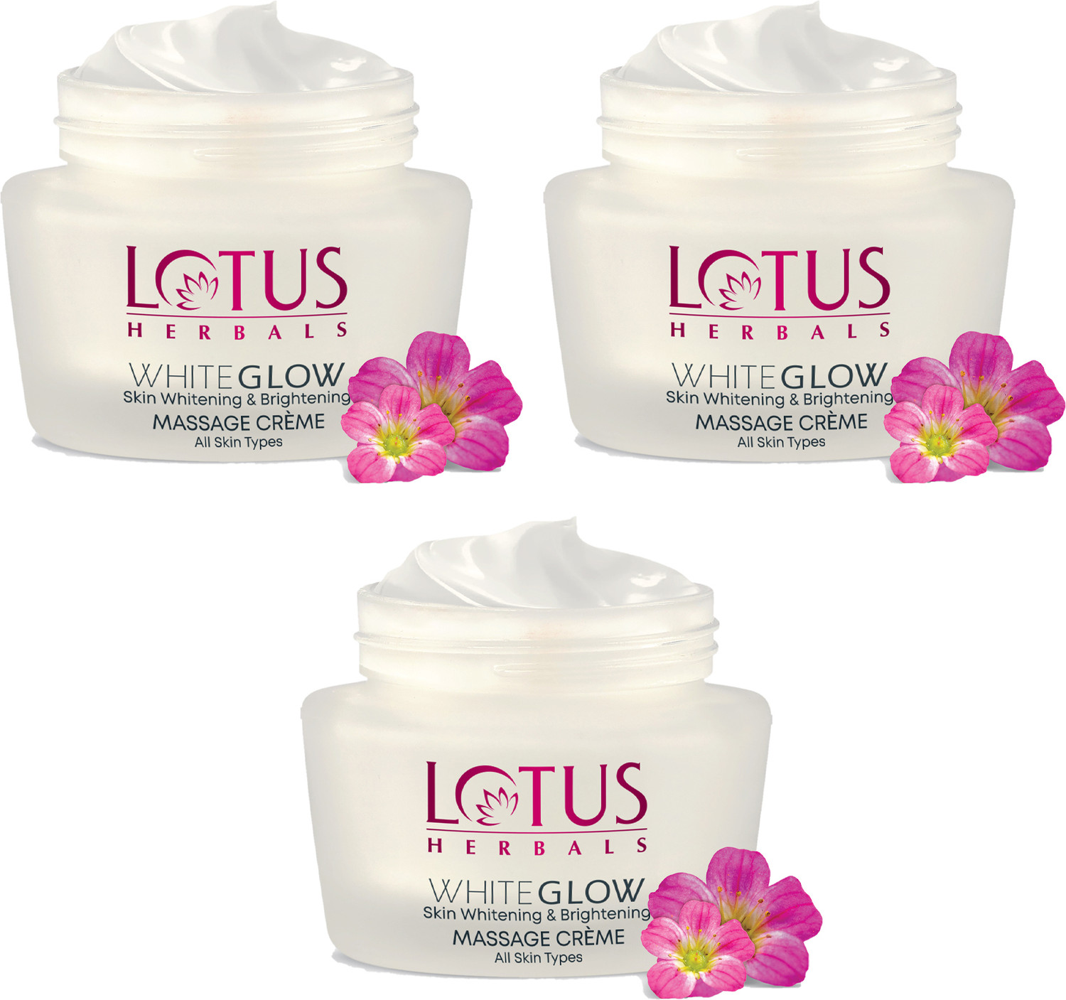 Image of LOTUS HERBALS WhiteGlow Skin Whitening & Brightening Massage Creme