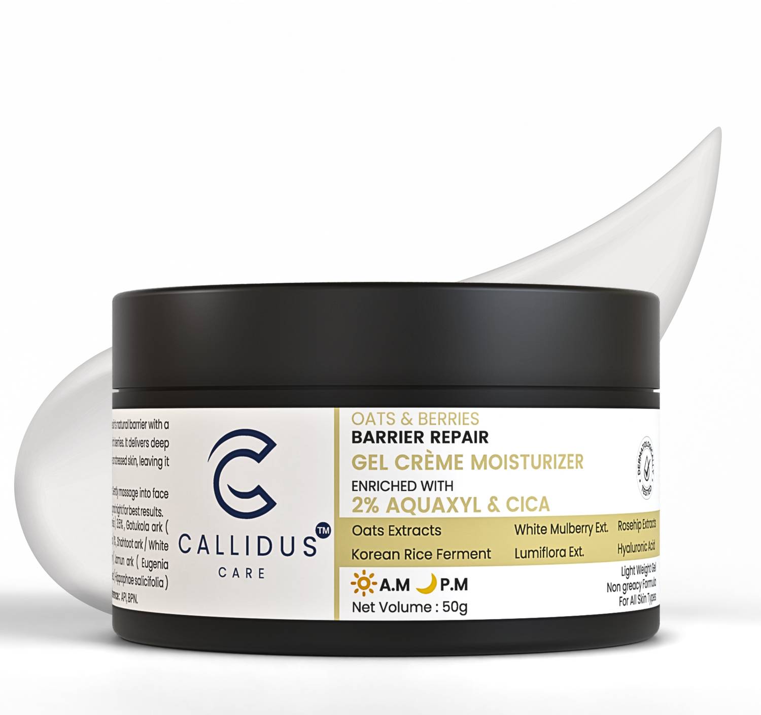 CALLIDUS CARE Oats & Berries Barrier Repair Gel Crème Moisturizer| Hydrates & Soothes–50g