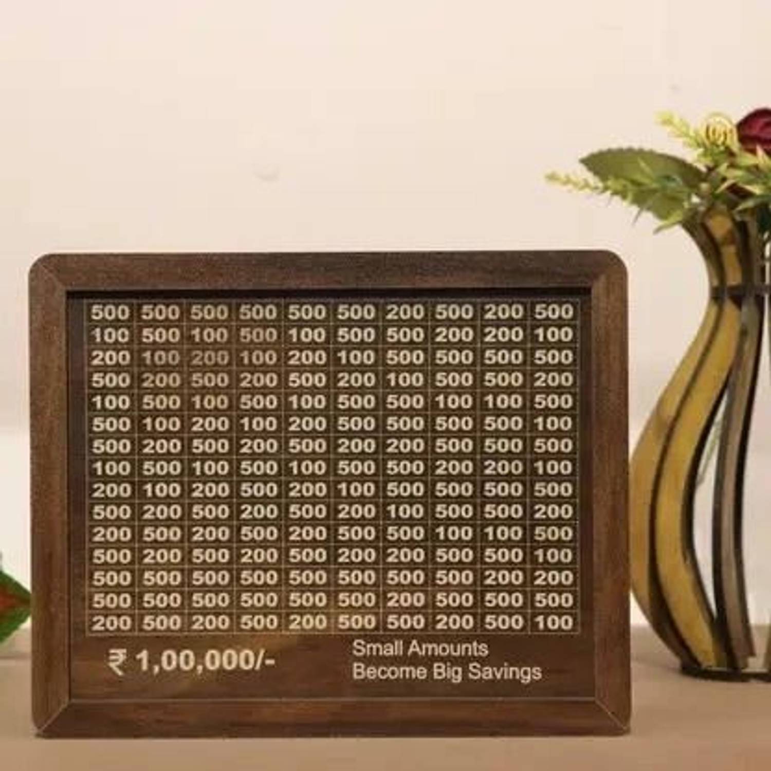 HRN Wooden Money Saving Box | Counting target money box | Coin bo... more