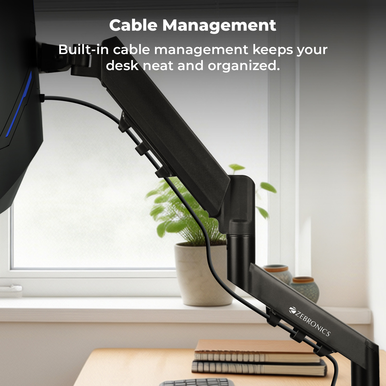 Image of ZEBRONICS Zeb-DMS500 Desk Mount Monitor Arm
