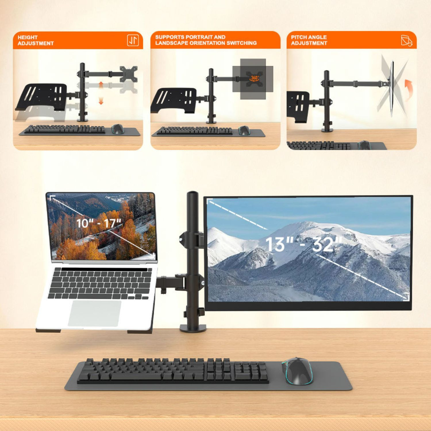Image of Aliens Monitor & Laptop Desk Arm Stand for 13-32 Inch Monitors & Laptops up to 17 inch Desk Mount Monitor Arm