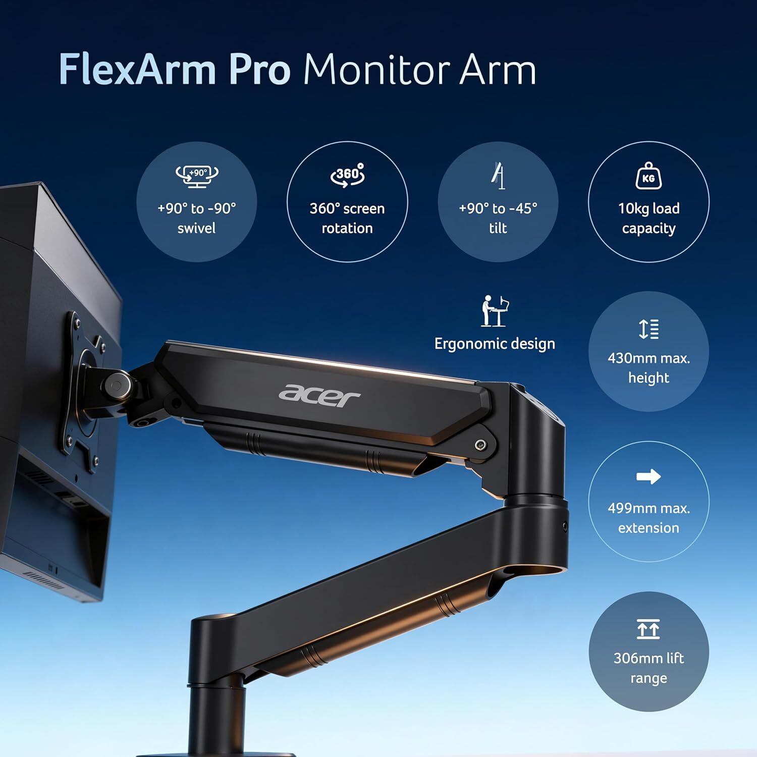 Image of Acer FlexArm Pro Desk Mount Monitor Arm