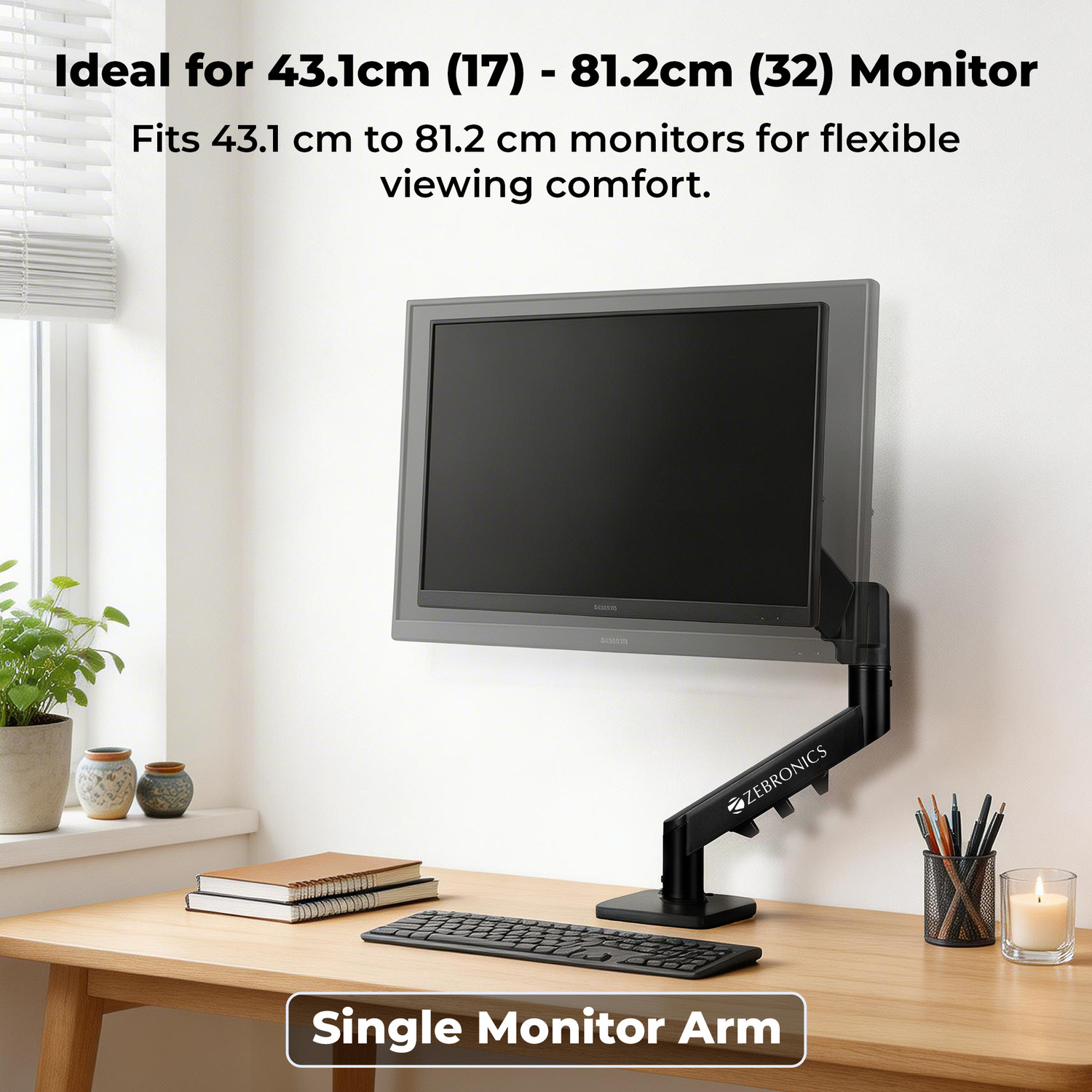 Image of ZEBRONICS Zeb-DMS500 Desk Mount Monitor Arm