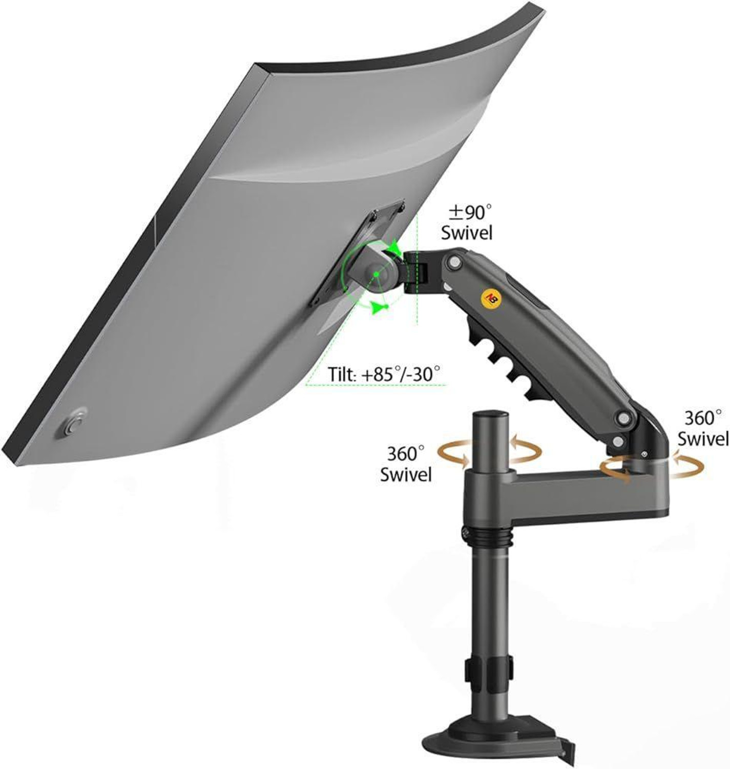 Image of North Bayou HAST NB H100 DESK MOUNT MONITOR ARM Desk Mount Monitor Arm