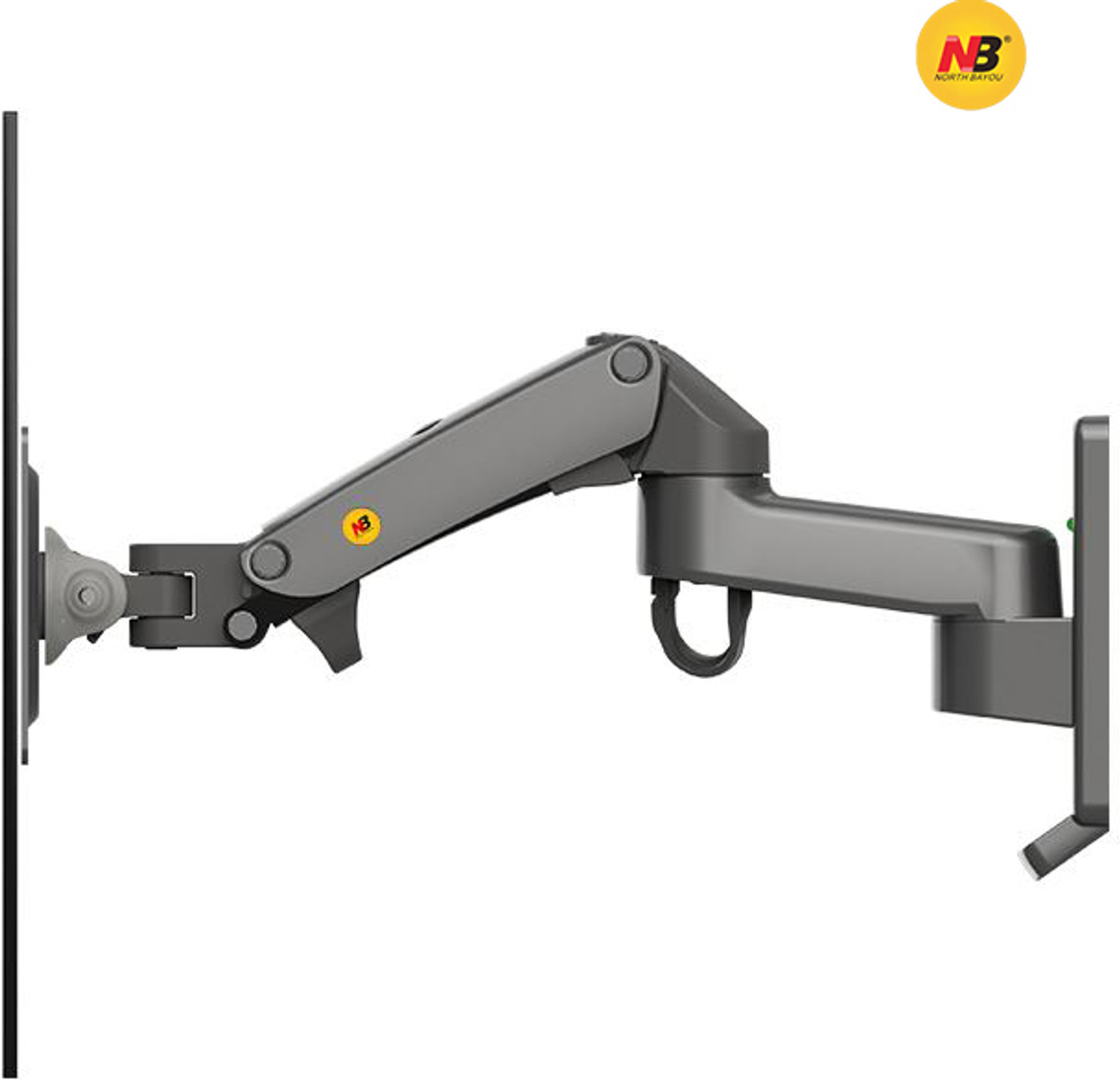 Image of TECHNOWISE NB - F150 Gas-Strut Arm for 17 inch to 35 inch Monitor, Load 3 - 12Kg, Double Extension. Wall Mount Monitor Arm