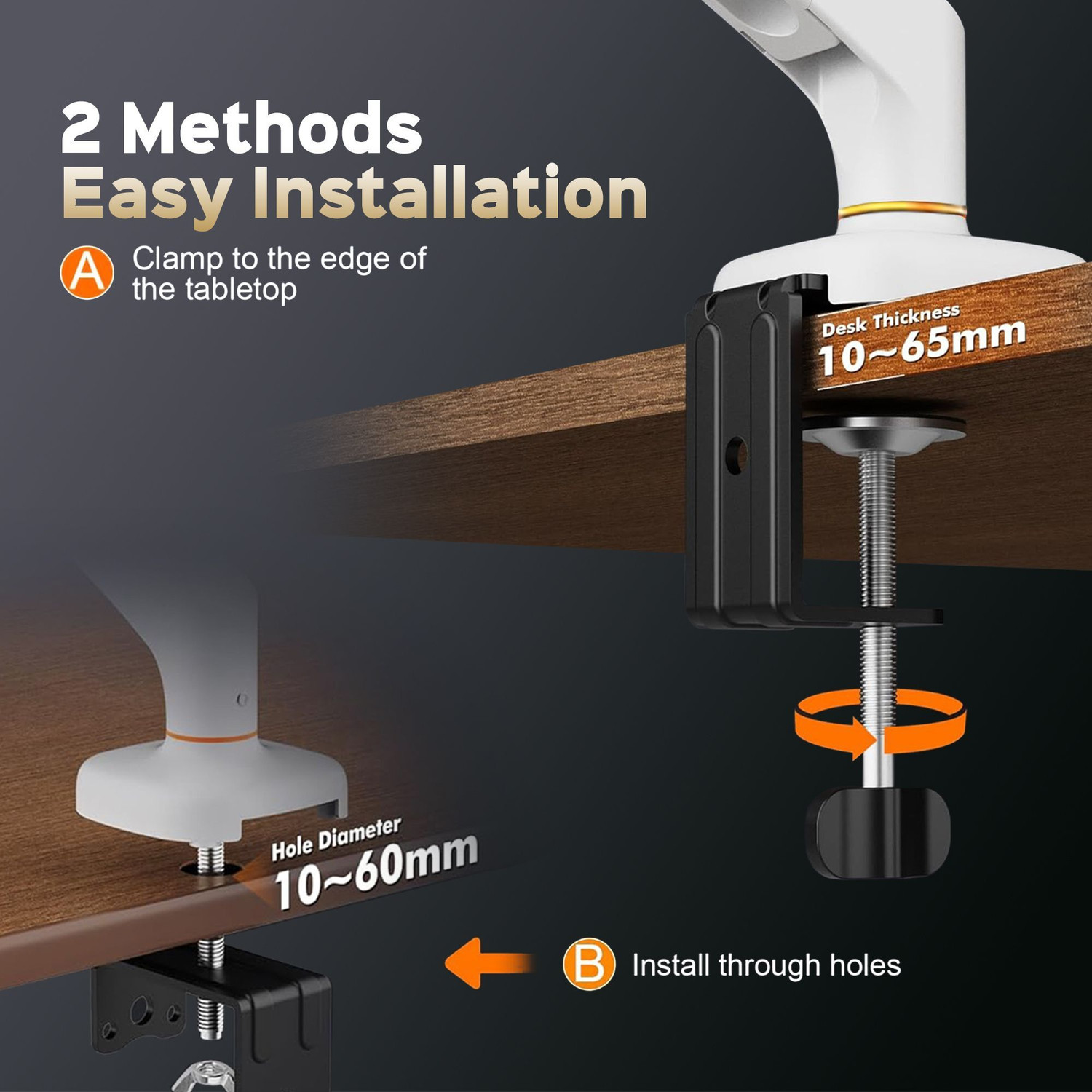 Image of iVoomi Power Arm-White Desk Mount Monitor Arm