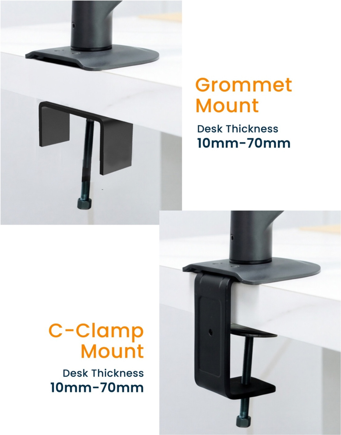 Image of INDALIO GAS SPRING DESK MOUNT MONITOR ARM Desk Mount Monitor Arm