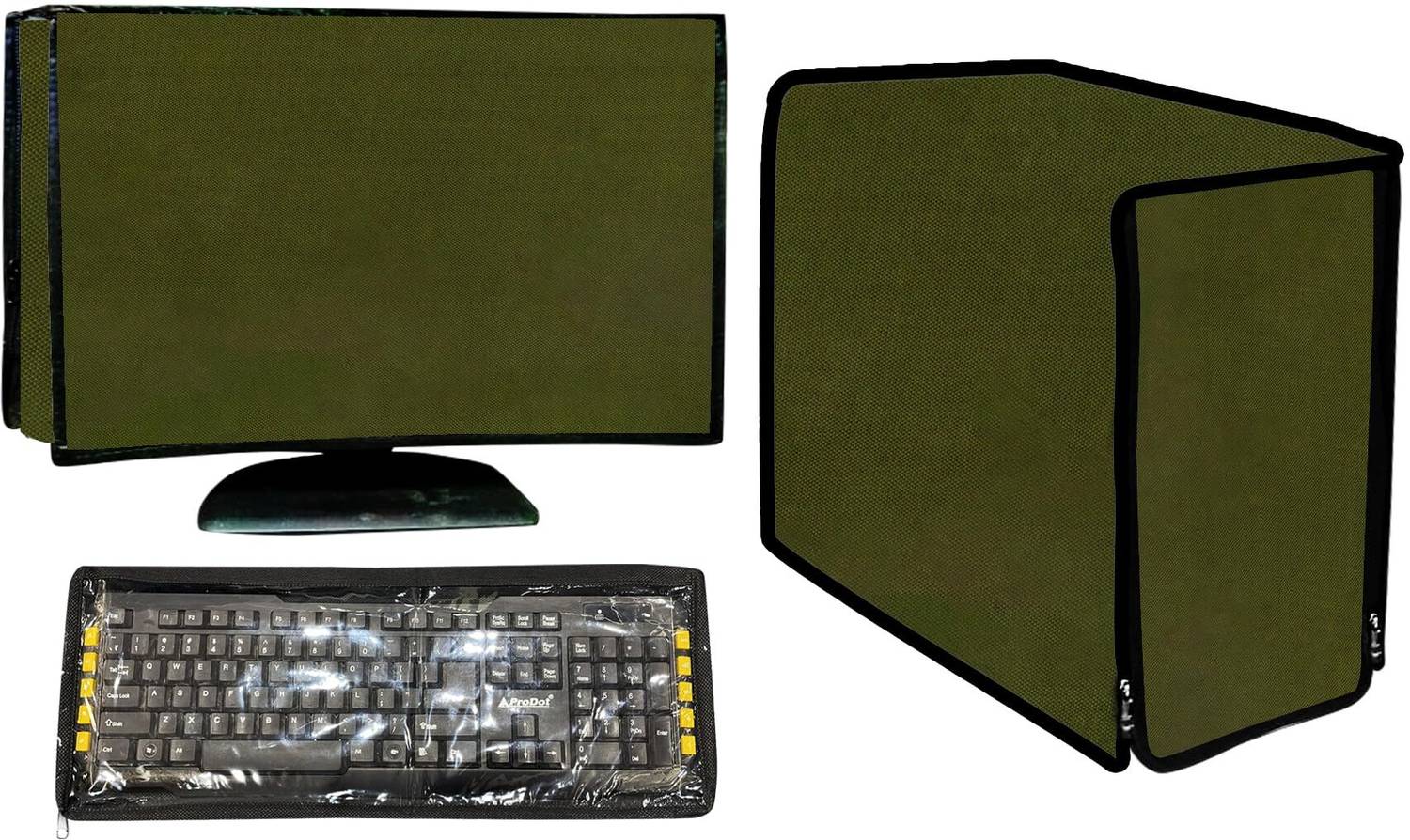 AARVYAN for 22 inch LED TV Cover  - 3-Piece Computer Desktop Cover Set – 22-Inch Monitor Dust , Keyboard & CPU Cover