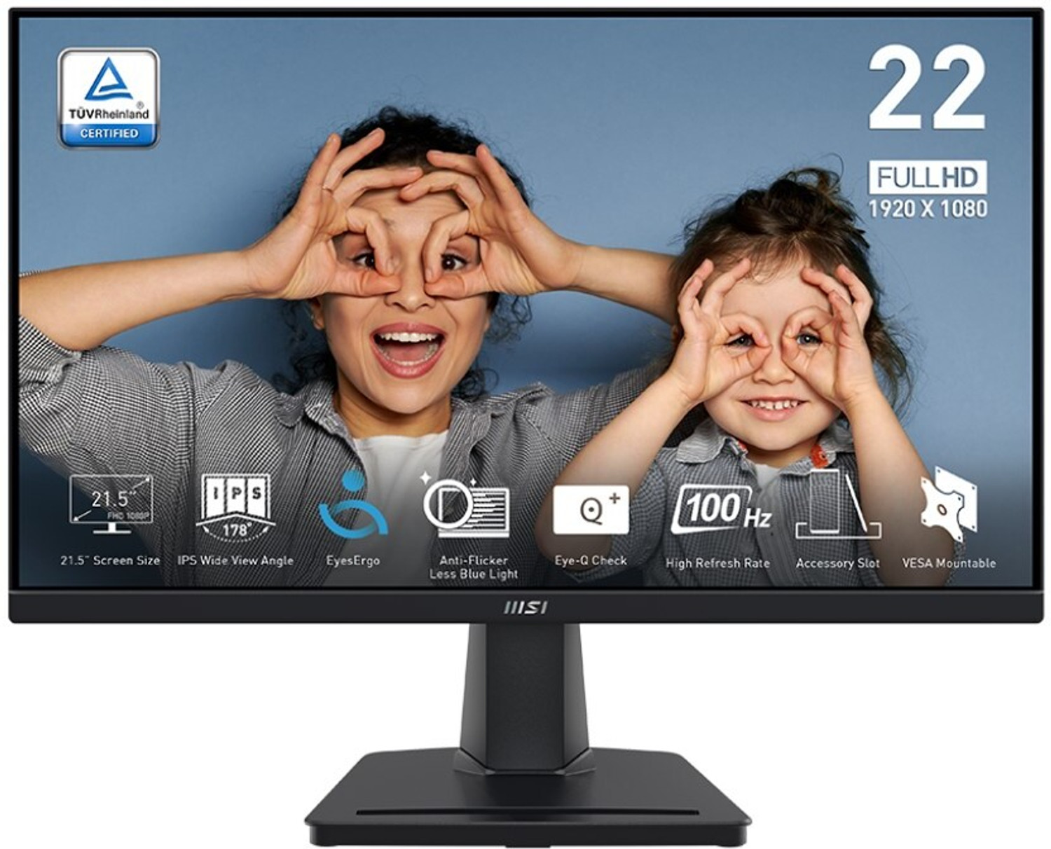 Image of MSI MP 54.61 cm (22 inch) Full HD LED Backlit IPS Panel Monitor (PRO MP225)