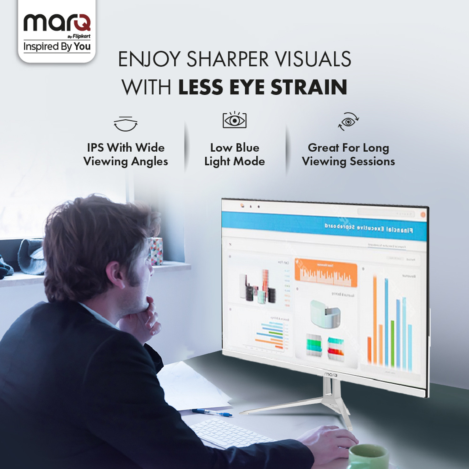 Image of MarQ by Flipkart 81.28 cm (32 inch) Full HD LED Backlit IPS Panel Monitor (32FHDMIQNN53B)
