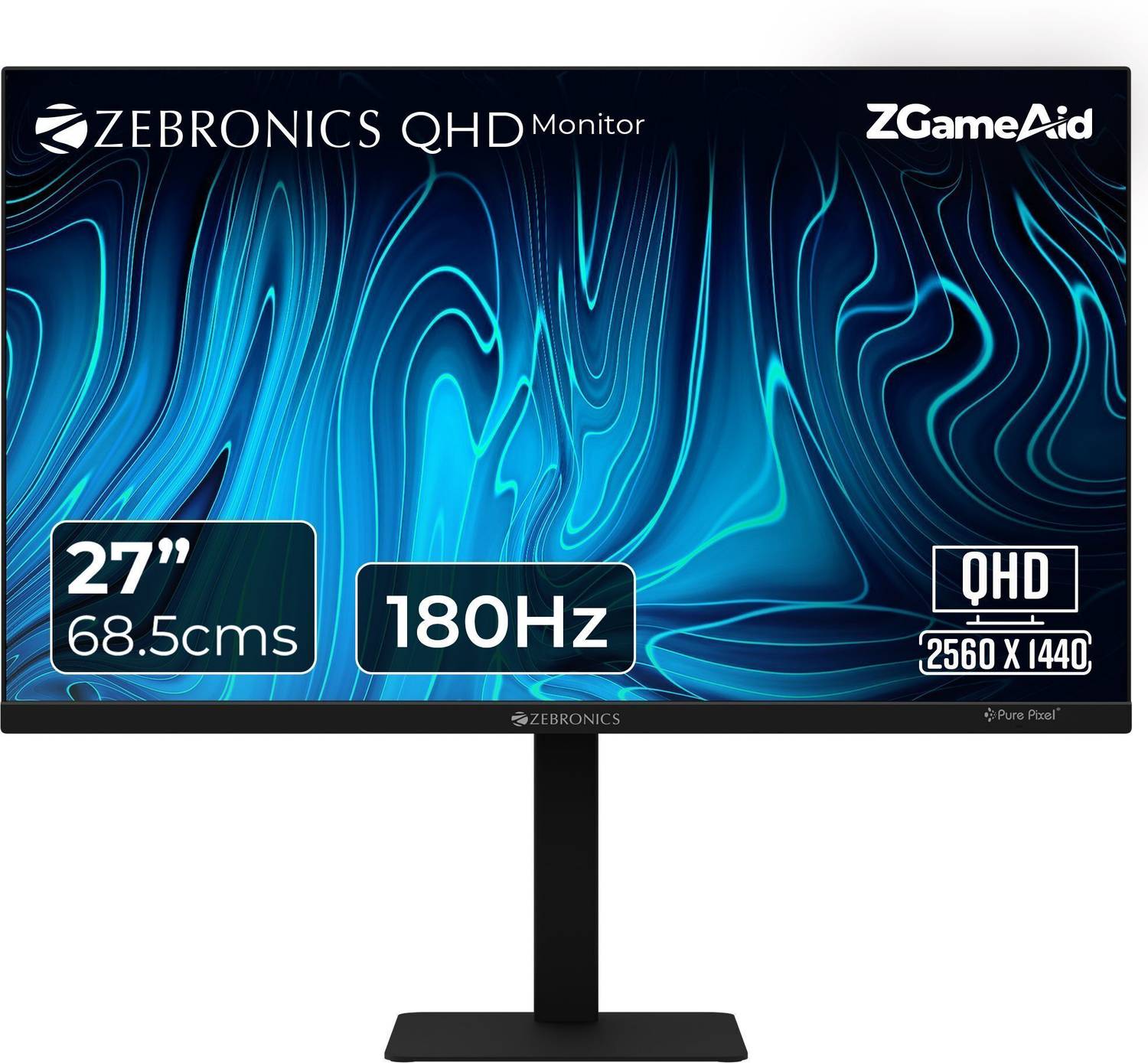 ZEBRONICS 68.58 cm (27 inch) Quad HD LED Backlit IPS Panel Height