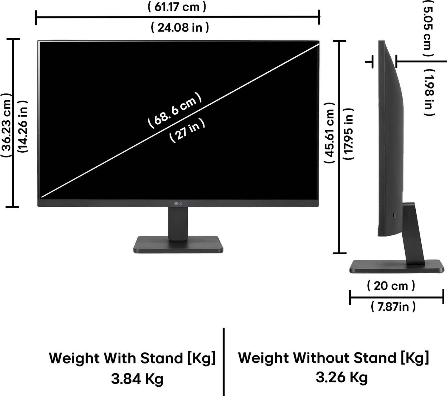 Image of LG 68.58 cm (27 inch) Full HD IPS Panel with 3-Side Borderless Display,Tilt-able Stand, Black Stabilizer, OnScreen Control, Ergo Design Monitor (27MR400-BB.CTRRMV)