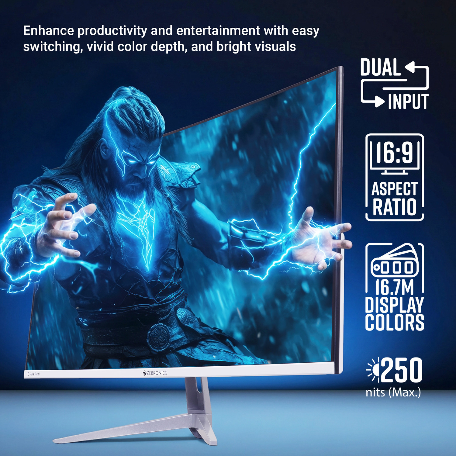 Image of ZEBRONICS EA Series 80.0 cm (32 inch) Curved Full HD LED Backlit VA Panel Monitor (Zeb-EA320)