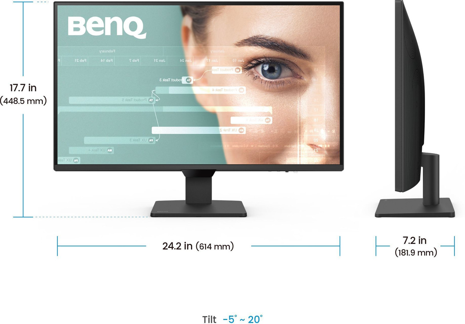 Image of BenQ GW2790Q 68.58 cm (27 inch) Quad HD LED Backlit IPS Panel with 99% sRGB, 1500:1 CR, Eye-careU, Dual HDMI, Display Port, Bezel-Less, VESA MediaSync, B.I., Low Blue Light+, Inbuilt Speakers, VESA Wall mountable Monitor (GW2790Q)