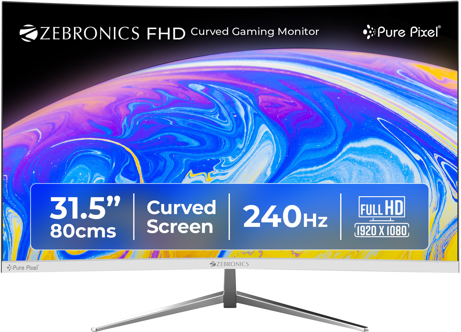 Image of ZEBRONICS 80.01 cm (32 inch) Curved Full HD LED Backlit VA Panel Gaming Monitor (ZEB-AC32FHD LED)