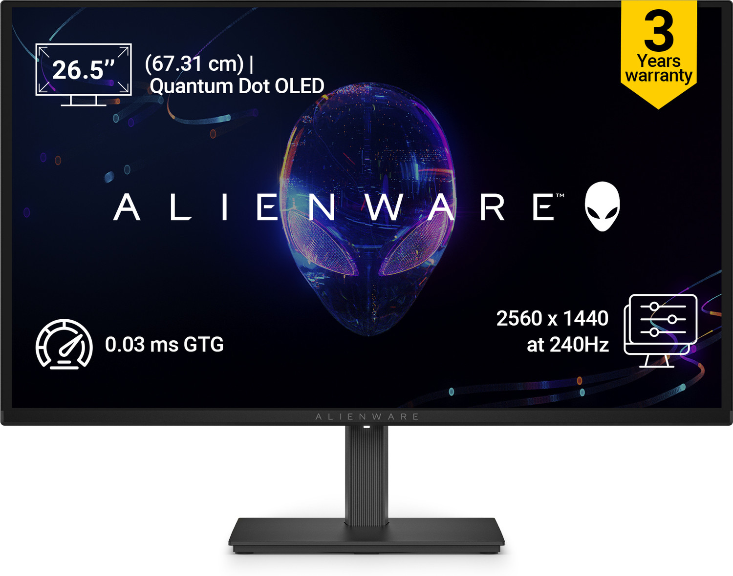 Image of DELL Alienware Series 67.31 cm (27 inch) Quad HD LED Backlit OLED Panel Gaming Monitor (AW2726DM)