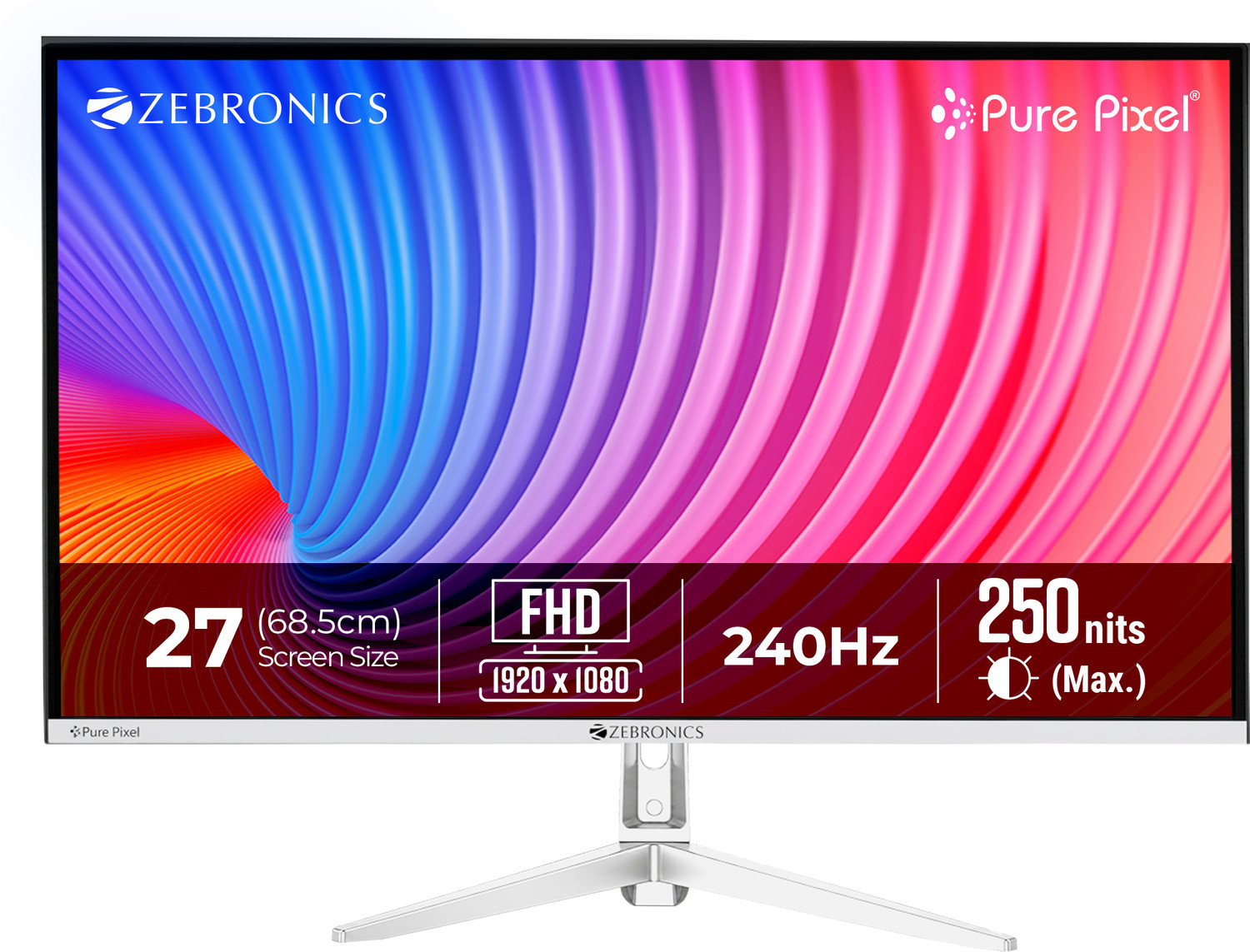 Image of ZEBRONICS EA Series 68.58 cm (27 inch) Full HD LED Backlit VA Panel Gaming Monitor (ZEB-EA27 FHD LED)