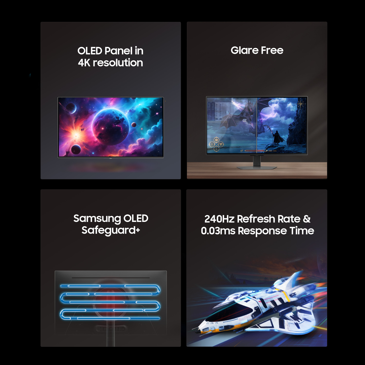Image of Samsung Odyssey G8 81.28 cm (32 inch) 4K Ultra HD LED Backlit OLED Panel with HDR10+, Safeguard Plus, Height Adjustable Stand, Glare Free Flat Gaming Monitor (LS32FG810SWXXL)