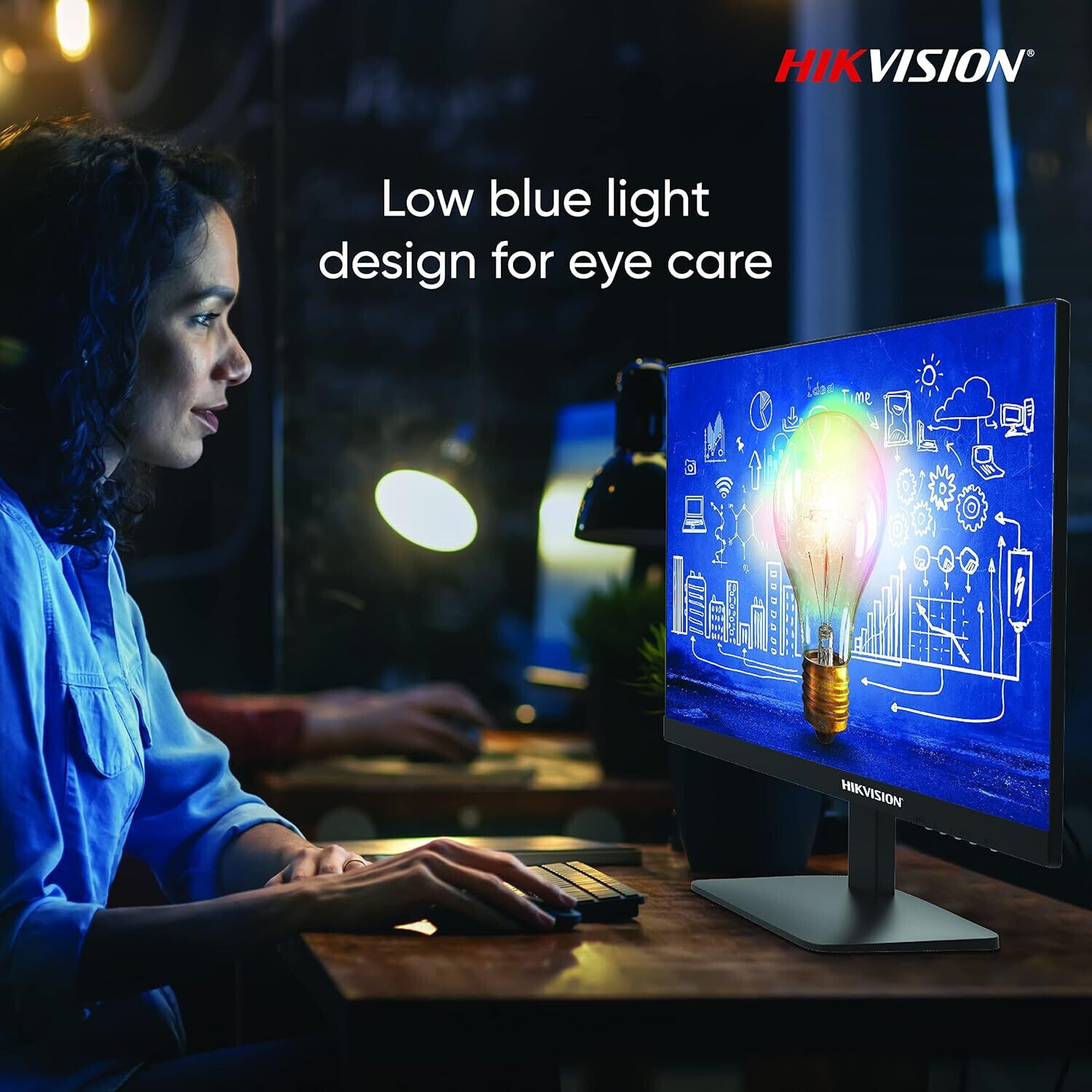 Image of HIKVISION 54.61 cm (22 Inch) Full HD LED Backlit VA Panel Slim Bezel Design Monitor (DS-D5022QE-D)