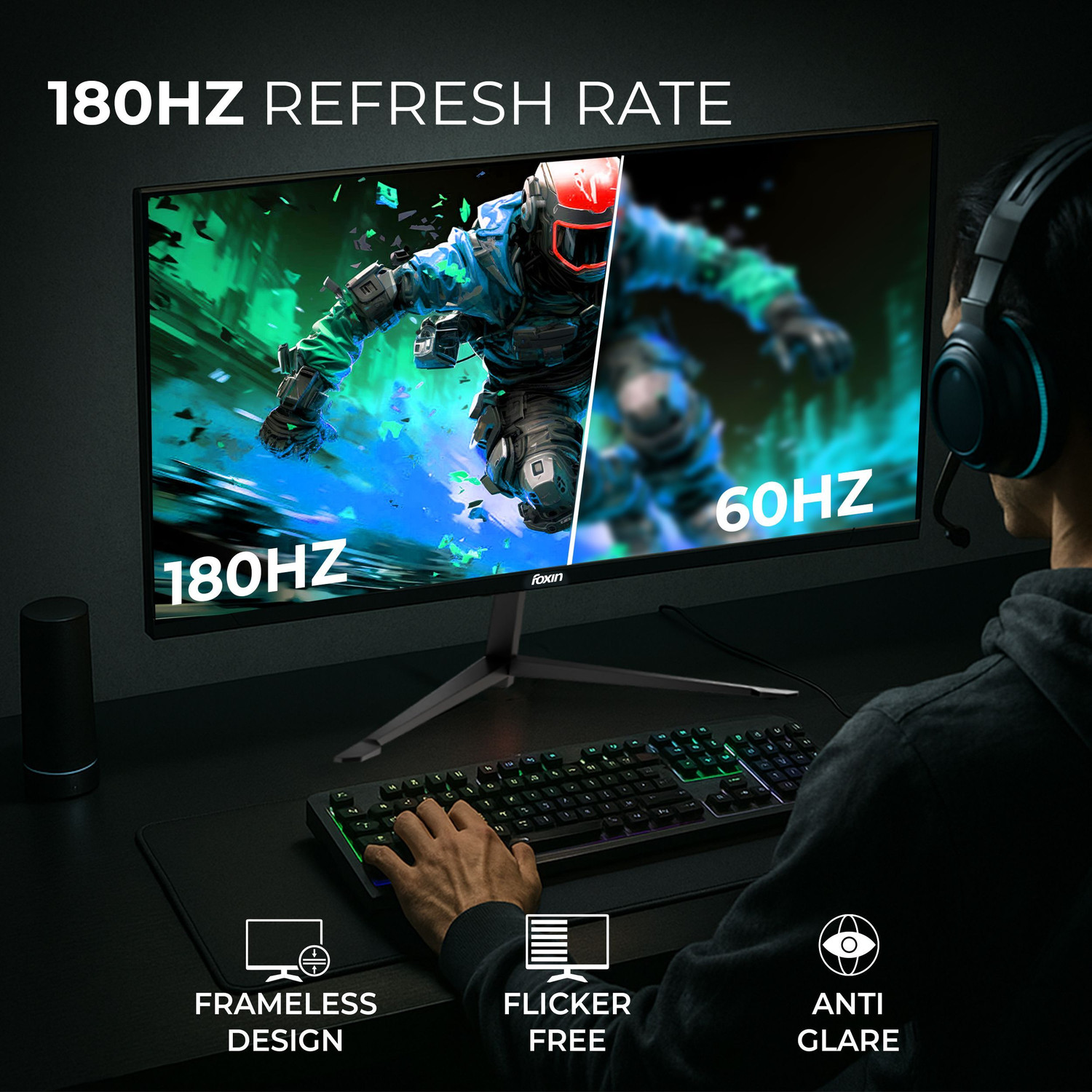 Image of Foxin 81.28 cm (32 inch) Curved Full HD VA Panel Gaming Monitor (Phantom 32 inch(80 cm) 1800R Curved Gaming Monitor, FHD 1920x1080p, 250Nits, 180Hz,)
