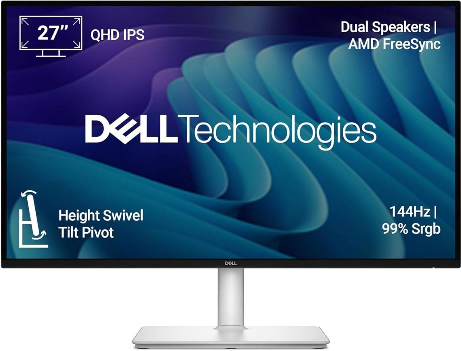 DELL S-Series 68.58 cm (27 inch) Quad HD LED Backlit IPS Panel with Dual Speakers 6W, HDMI, DP Port, 2xUSB Type-C , 2xUSB Type-A, TÜV Rheinland 4-Star Eye Comfort Monitor (S2725DC)