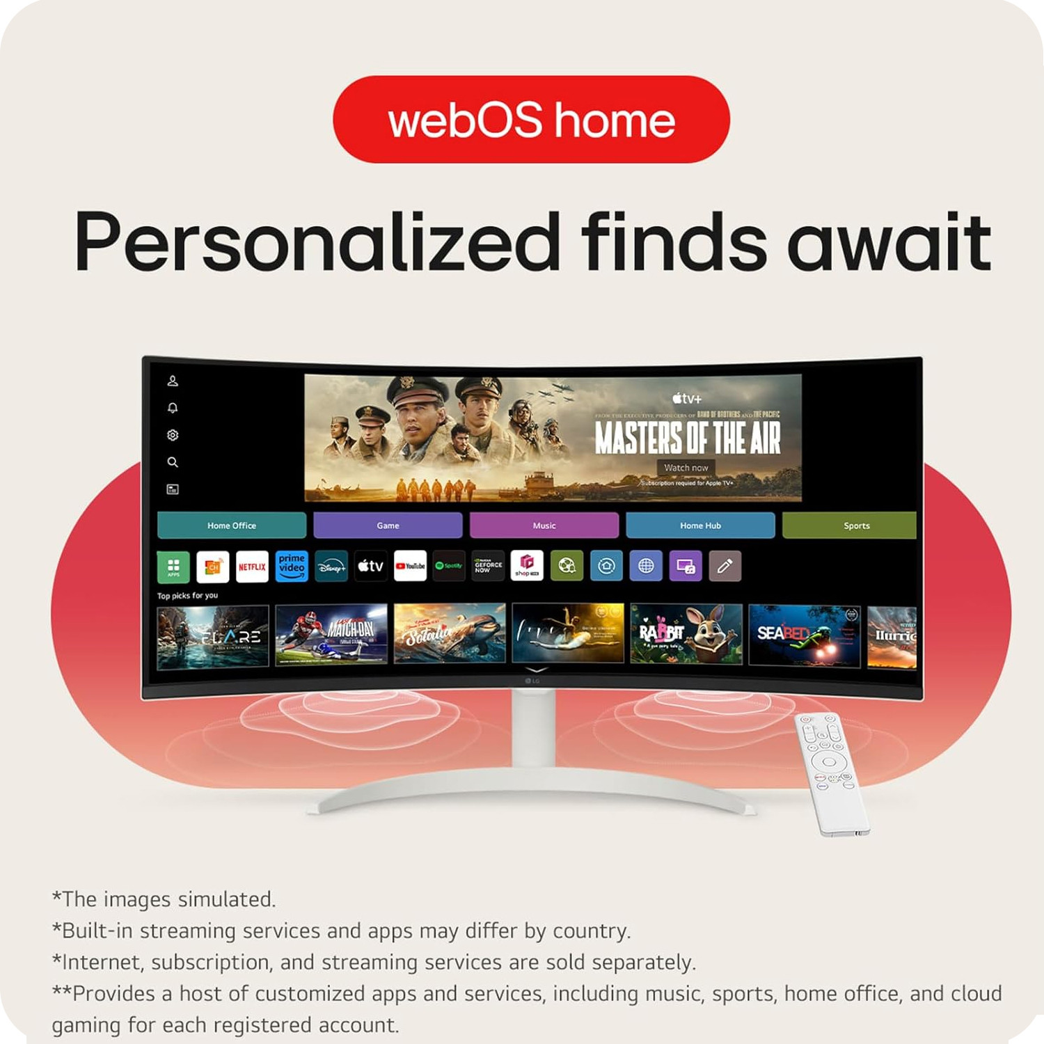 Image of LG Smart 86.36 cm (34 inch) Curved WQHD VA Panel 34 (86.36 cm) 21:9 Curved WQHD (3440x1440) display, webOS Smart Monitor, ThinQ Home Dashboard / Magic Remote support, AirPlay 2, Screen Share, Bluetooth, 2xHDMI, 2xUSB ports, Tilt / Height adjustable stand Monitor (34SR65QC-W.ATR)