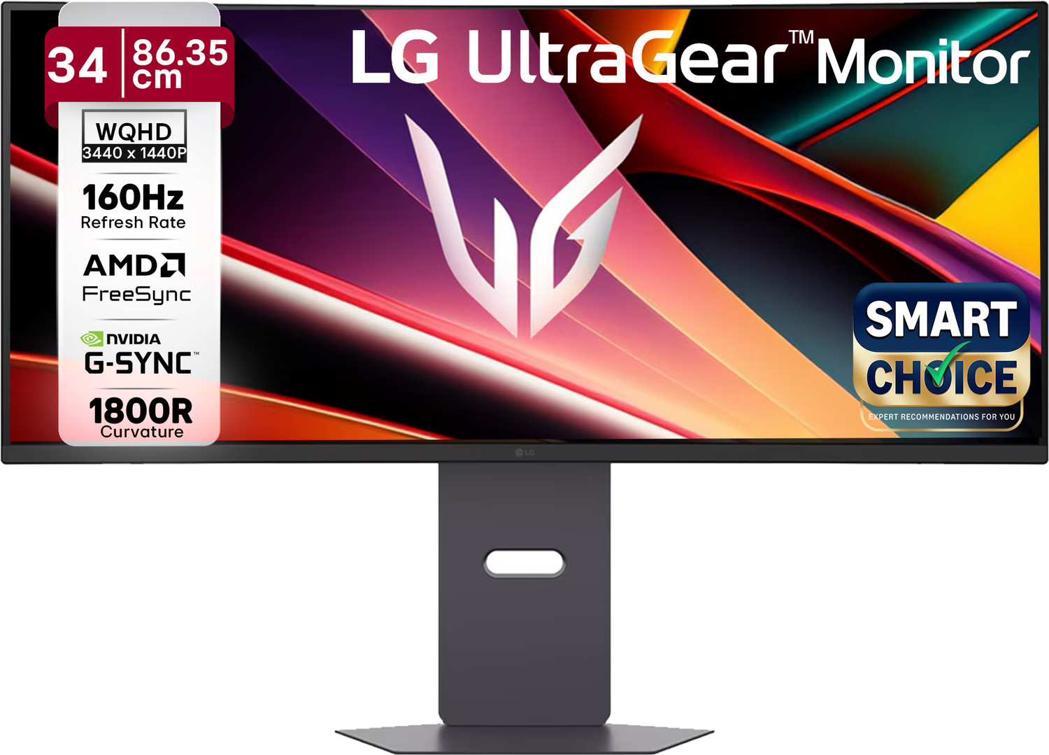 Image of LG UltraGear 86.36 cm (34 inch) Curved WQHD VA Panel 34-inch WQHD (3440x1440) display, 160Hz refresh rate / 1ms MBR, AMD FreeSync Premium Monitor (34G600A-BB.ATRRMKL)
