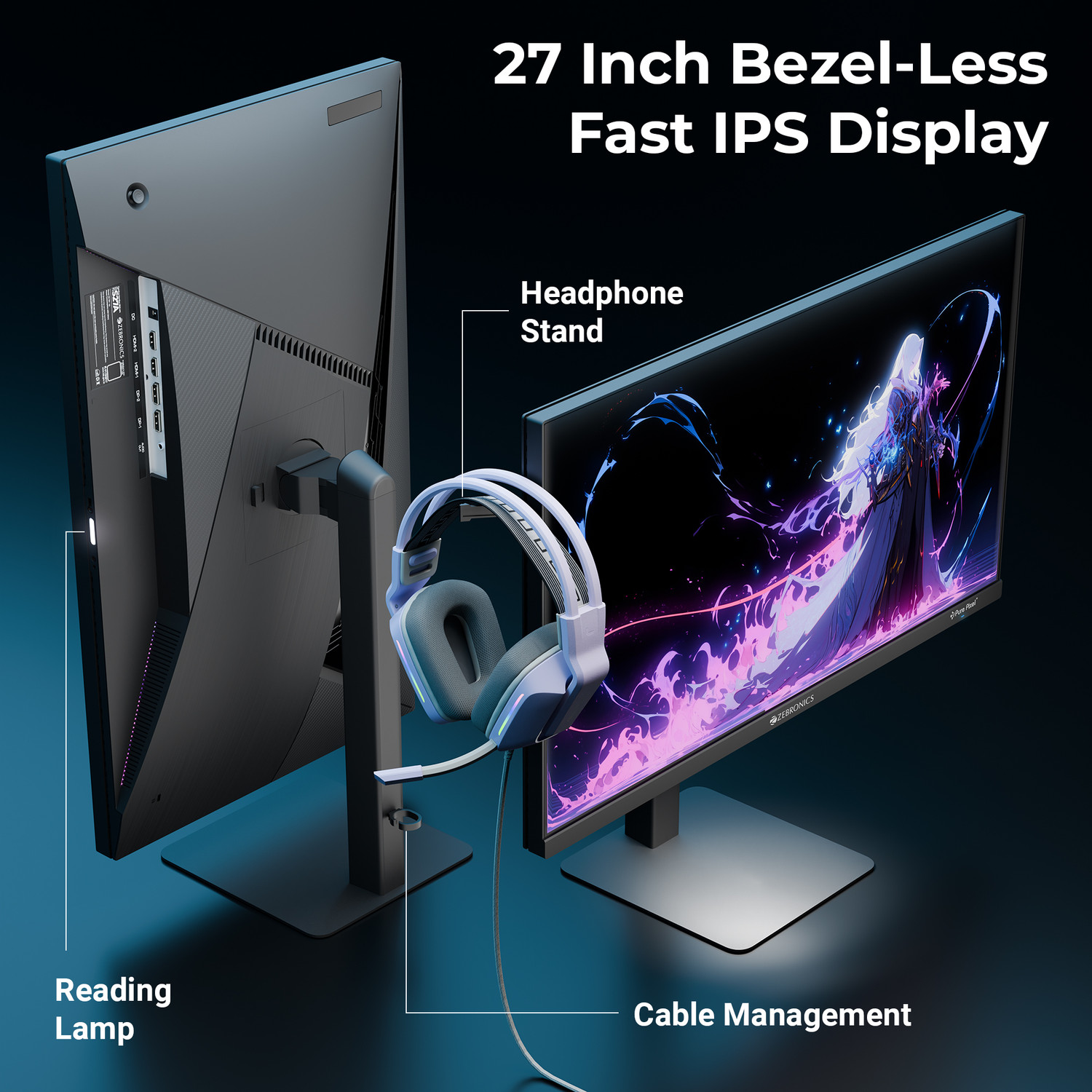Image of ZEBRONICS 68.5 cm (27 inch) Quad HD IPS Panel Gaming Monitor (Zeb-S27A (200Hz))