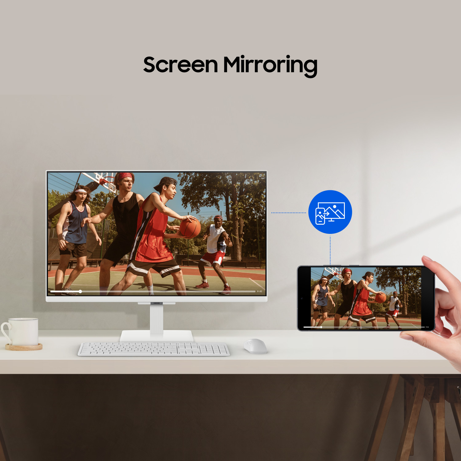 Image of Samsung M5 68.58 cm (27 inch) Full HD LED Backlit IPS Panel with In-built Speakers, Adaptive Sound, Wi-Fi, HDMI, Bluetooth, Samsung TV Plus, Screen Mirroring, Smart TV Experience Monitor (LS27FM501EWXXL)