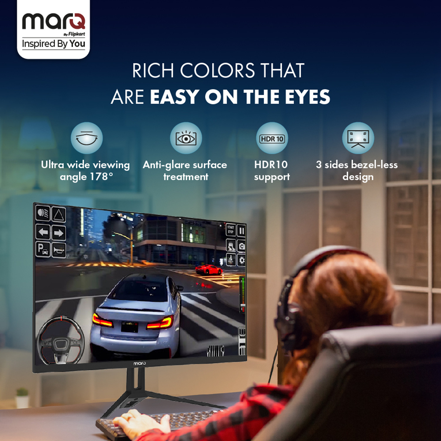 Image of MarQ by Flipkart 68.58 cm (27 inch) Quad HD LED Backlit IPS Panel Monitor (27QHDMIQNN53P)