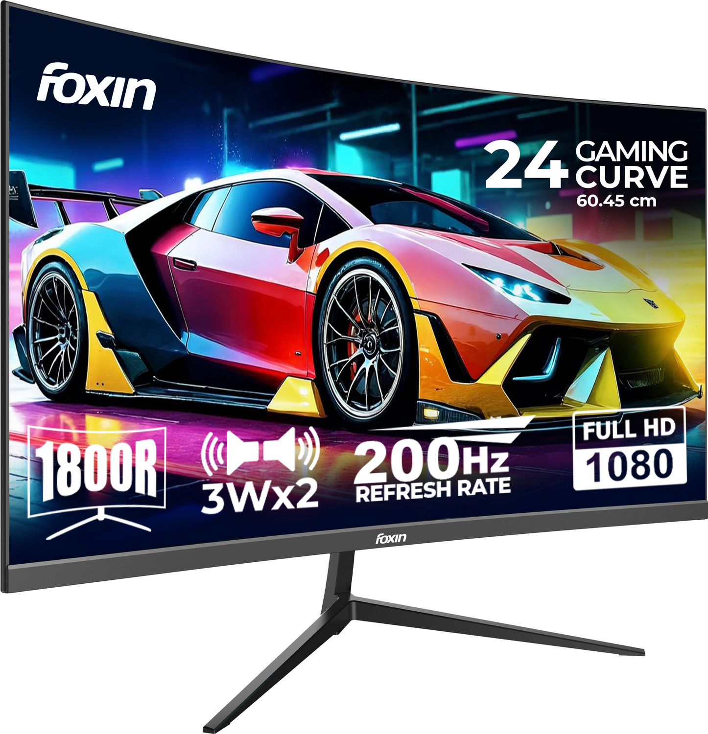 Image of Foxin Phantom 60.96 cm (24 inch) Curved Full HD LED Backlit VA Panel Gaming Monitor (Phantom 24 inch 1800R Curved Gaming Monitor)