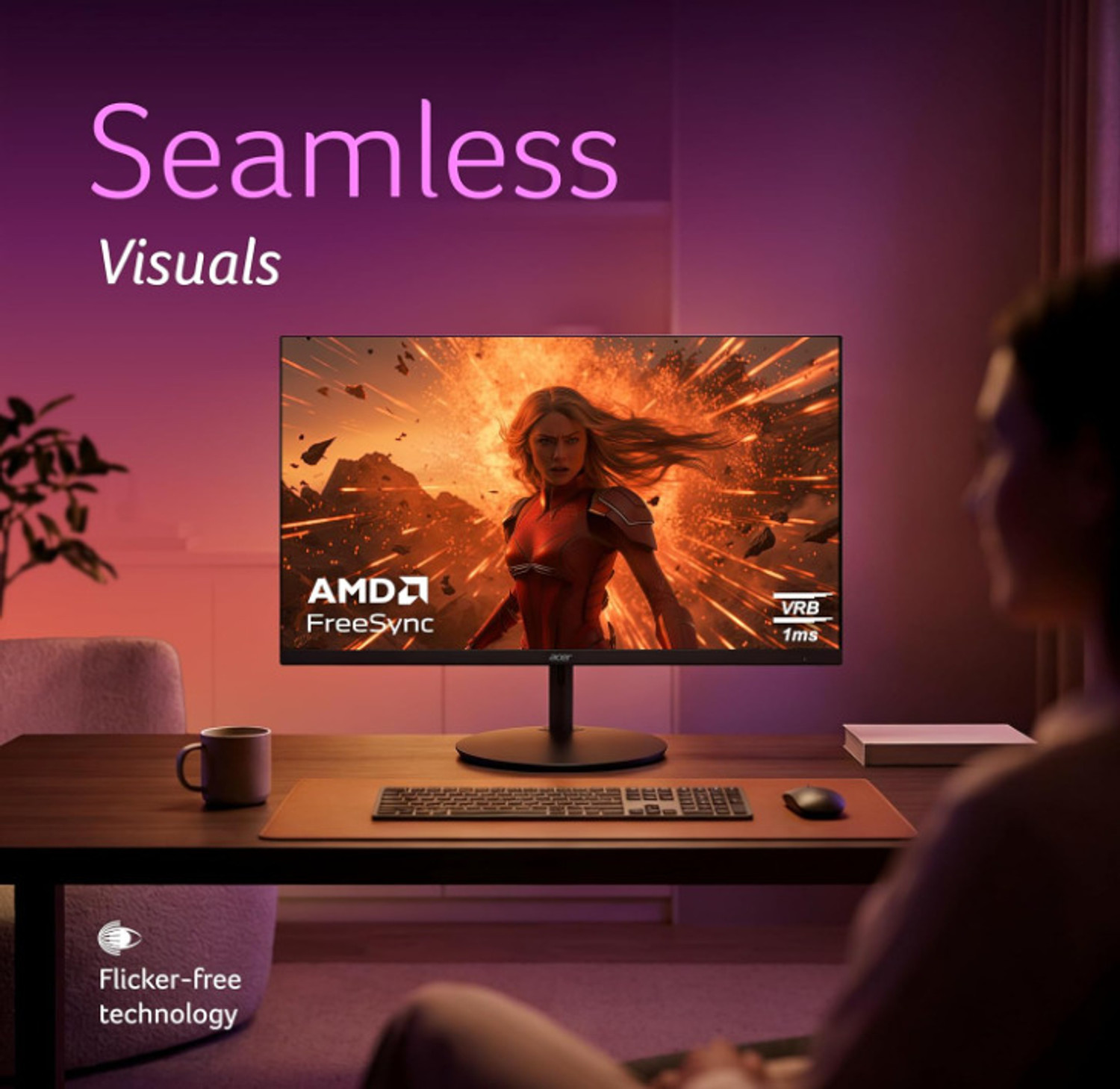 Image of Acer 60.45 cm (24 inch) Full HD LED Backlit IPS Panel Monitor (SH242Y P1)
