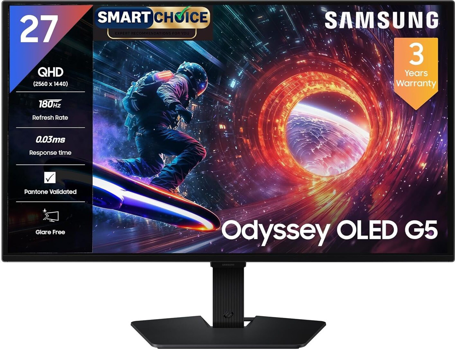 Image of Samsung Odyssey G5 QD-OLED 68.58 cm (27 inch) Quad HD OLED Panel Monitor (LS27FG502SWXXL-(2560 x 1440|)180 Hz| Pantone-Validated|G-Sync,1.07B CLR, DP,HDMI)