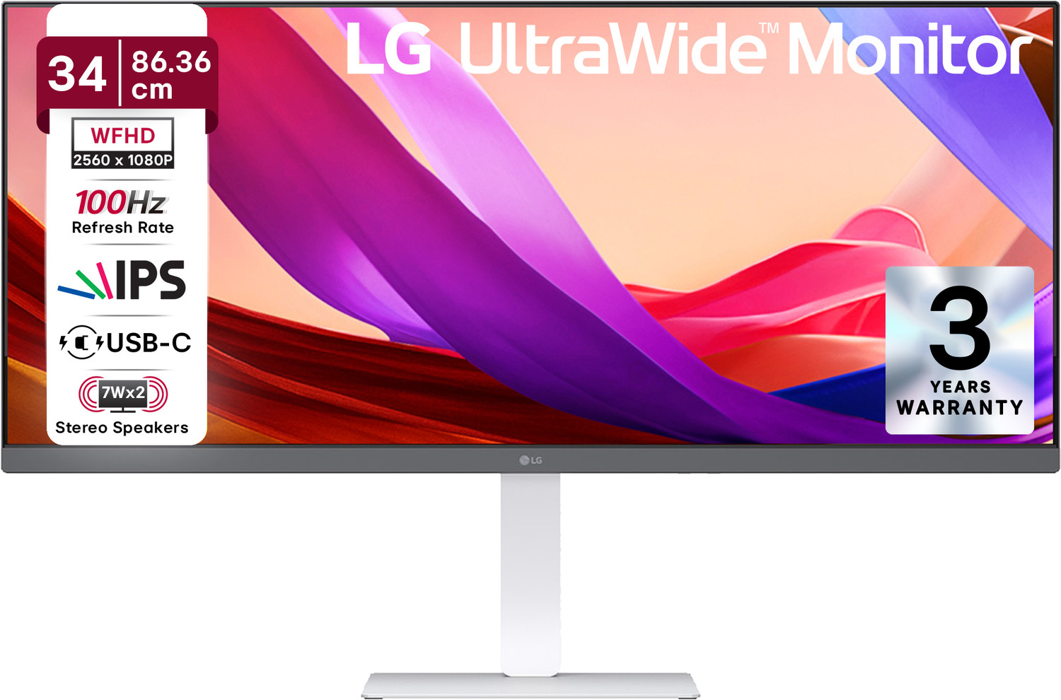 Image of LG UltraWide 86.36 cm (34 inch) WFHD IPS Panel 86.36 cm (34) 21:9 WFHD (2560x1080) IPS Display, 3-Side Virtually Borderless Design, sRGB 99% (Typ.), Color Calibrated in factory, 400nits (Typ.) Brightness / VESA DisplayHDR 400, 100Hz Refresh Rate, 1ms MBR, Black Stabilizer, DAS, Game Mode, Crosshair Monitor (34U530A-WA.ATRDMSL)