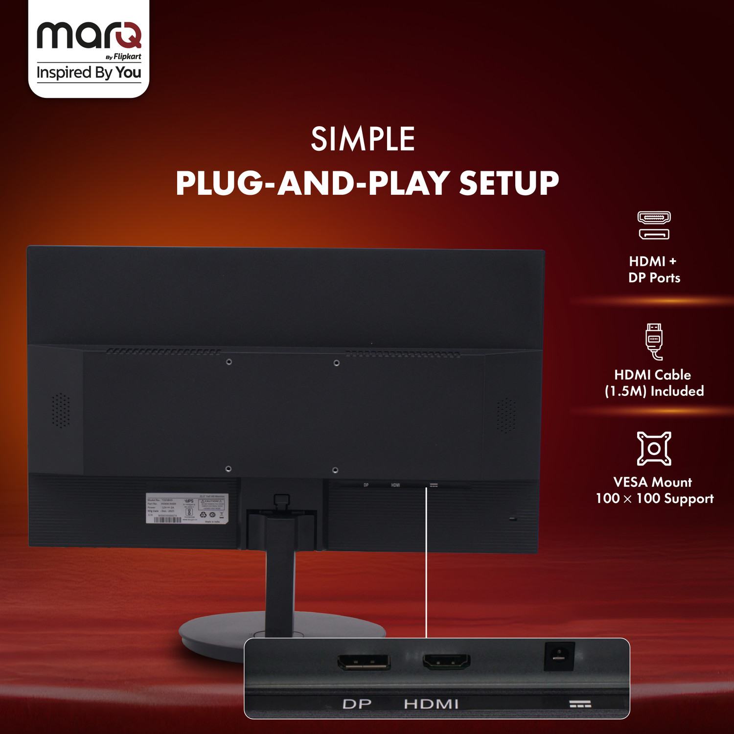 Image of MarQ by Flipkart 55.88 cm (22 inch) Full HD VA Panel Monitor (22FHDMEQPUUB)